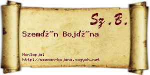 Szemán Bojána névjegykártya